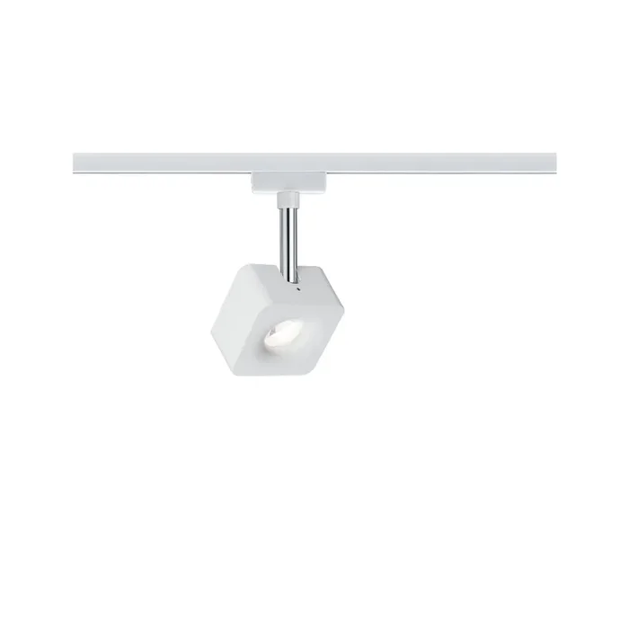 1-Phasen LED Schienenspot URAIL CUBE, 230V, 8W 2700K 770lm 65�, dimmbar, Wei� / Chrom