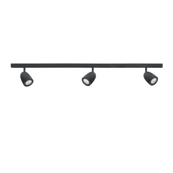 1-Phasen Schienensystem Set DESIGNLINE BELL KIT, 2m Schiene, 1 Einspeisung, 3 BELL Spots GU10, schwarz