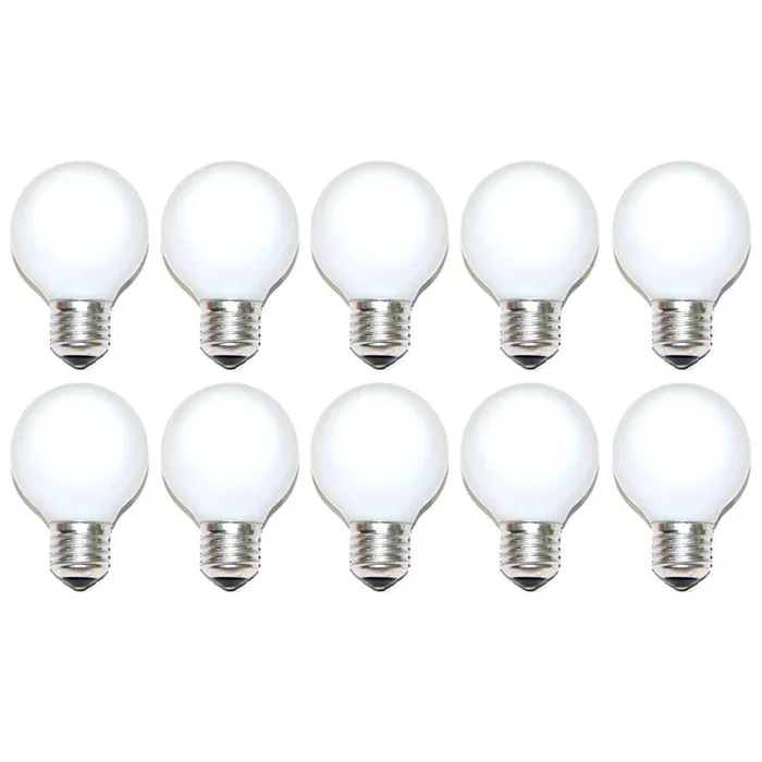 10 x Globe Glühbirne 25W E27 OPAL G60 60mm Globelampe 25 Watt Glühlampe Glühbirnen Glühlampen