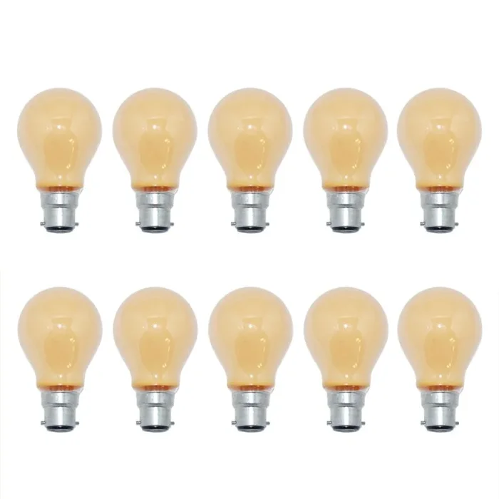 10 x Glühbirne 40W B22d orange Glühlampe 40 Watt Glühbirnen Glühlampen