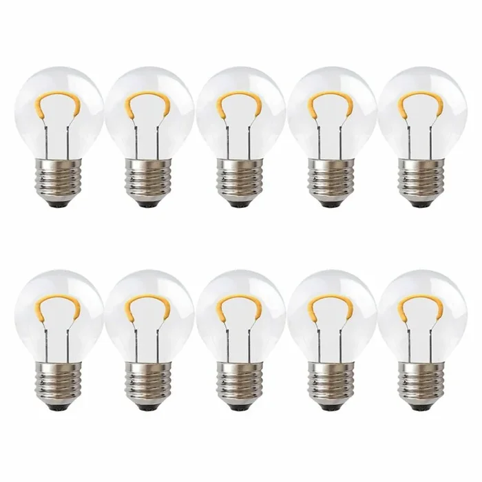 10 x Merkur LED Curved Filament Tropfen 1W = 12W E27 klar 85lm warmweiß 2700K