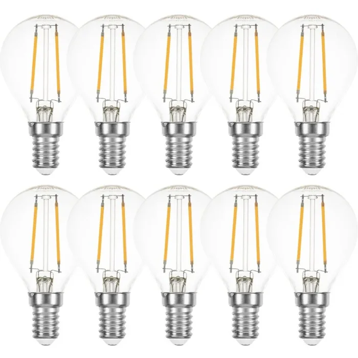 10 x Merkur LED Filament Tropfen 2W = 22W E14 klar 220lm warmweiß 2700K