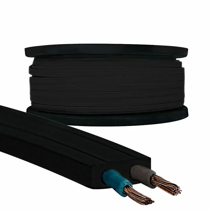 1m Illu-Flachbandkabel H05RNH2-F 2×1,5mm² Schwarz