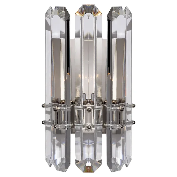 AERIN Bonnington Wall Sconce in Polished Nickel with Crystal Wall Light W6.75″ x H12″ARN 2124PN-CG