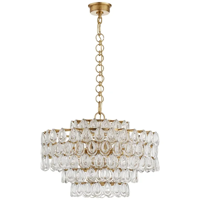 AERIN Liscia Medium Chandelier in Gild with Crystal Ceiling Light W25″ x H17.75″ARN 5173G-CG