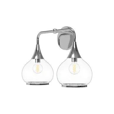 Alora Hazel Two Light Bathroom Fixtures in Chrome/Clear Glass – VL524217CHCL