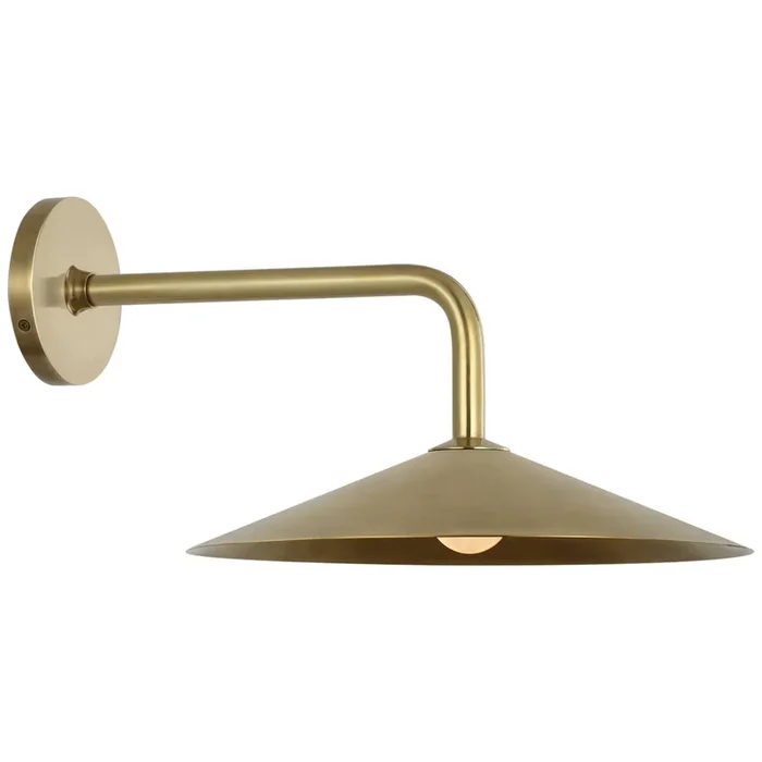 Amber Lewis Ponce 9″ Sconce in Hand-Rubbed Antique Brass with Hand-Rubbed Antique Brass Shade Wall Light W13″ x H8.5″AL 2030HAB-HAB