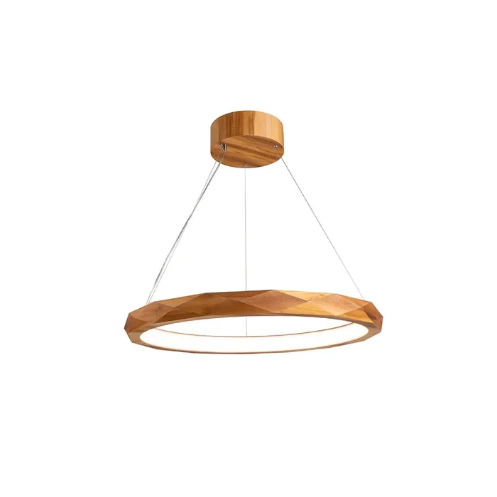 Angular Ringleuchte aus Teakholz Ø80cm Accord Lighting