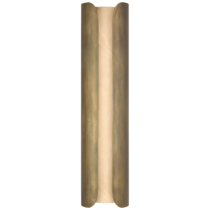 Anne-Marie Barton Armise 29″ Sconce in Mottled Brass with Alabaster Wall Light W7″ x H29″AMB 2002MTB-ALB