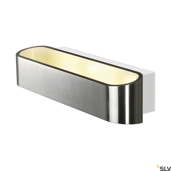 ASSO 300, Wandleuchte, LED, 3000 K, oval, aluminium gebürstet /weiß, L/B/H 30/9,5/7 cm