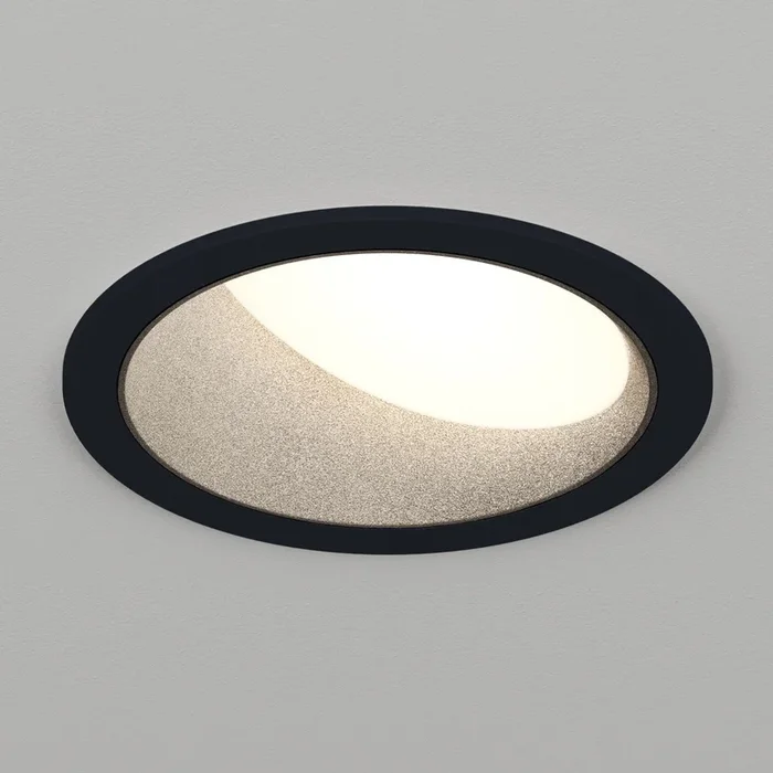 Atomos 2 Slim Round Wall Wash Recessed Downlight – IC Airtight Housing – Wet Location Rated – Black Powder Coat/Black Baffle – 2700K