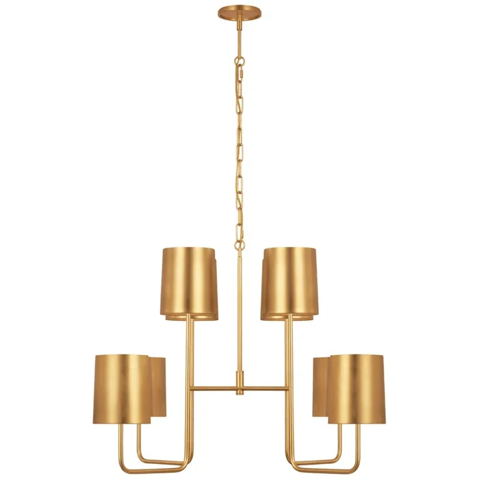 Barbara Barry Go Lightly Extra Large Two Tier Chandelier in Gild with Gild Shades Ceiling Light W30″ x H25.25″BBL 5083G-G