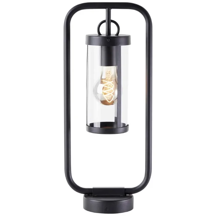 Brilliant – Schwarze Tischlampe Sidney Transparentes Glas