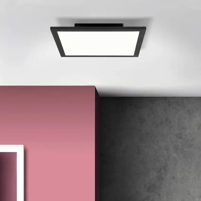 Brilliant LED Aufbaupanel Deckenleuchte Buffi Schwarz 40x40cm 20W 2400lm neutralweiß 4000K