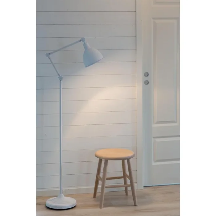 By Rydens verstellbare Stehleuchte Bazar 147cm Höhe weiß E27 Leseleuchte