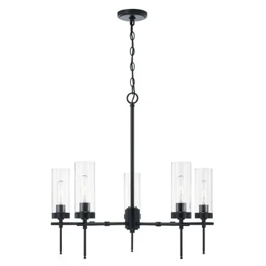 Capital Lighting Riley Five Light Chandelier in Matte Black – AA1017MB
