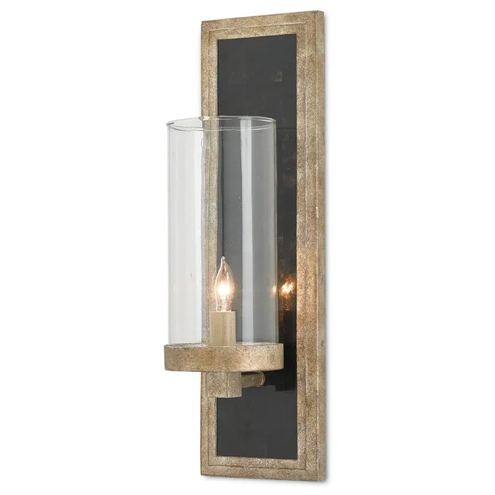 Charade Silver Wall Sconce – Antique Silver Leaf/Black Penshell Crackle5000-0025
