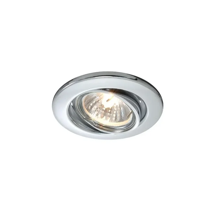Deckeneinbauleuchte rund chrom schwenkbar GU5,3 12V MR16 Ø89 mm Metall