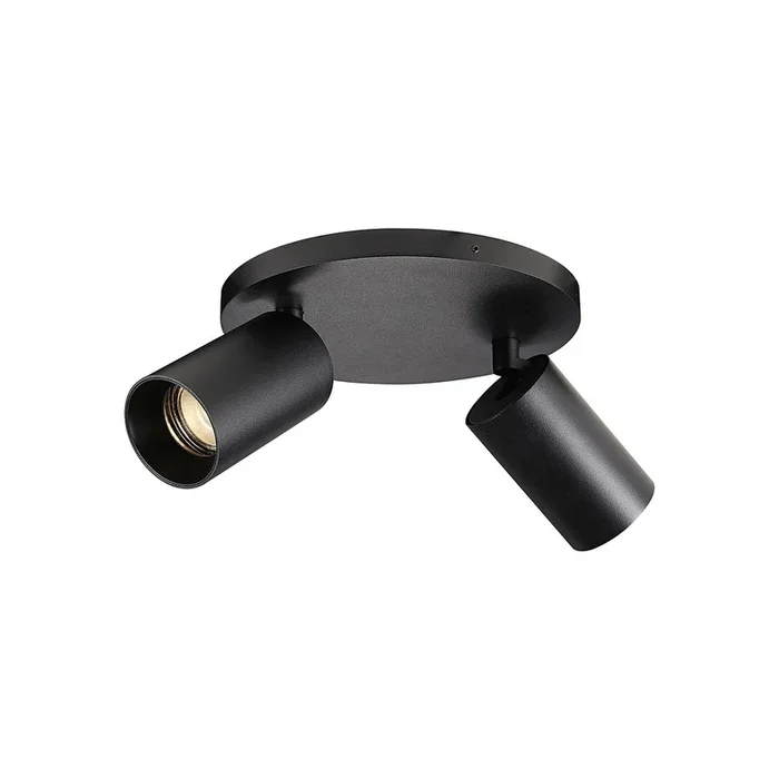 Deckenleuchte SPOTON CIRCLE 2, Rosette rund, 2-flammig, GU10, IP20, schwarz