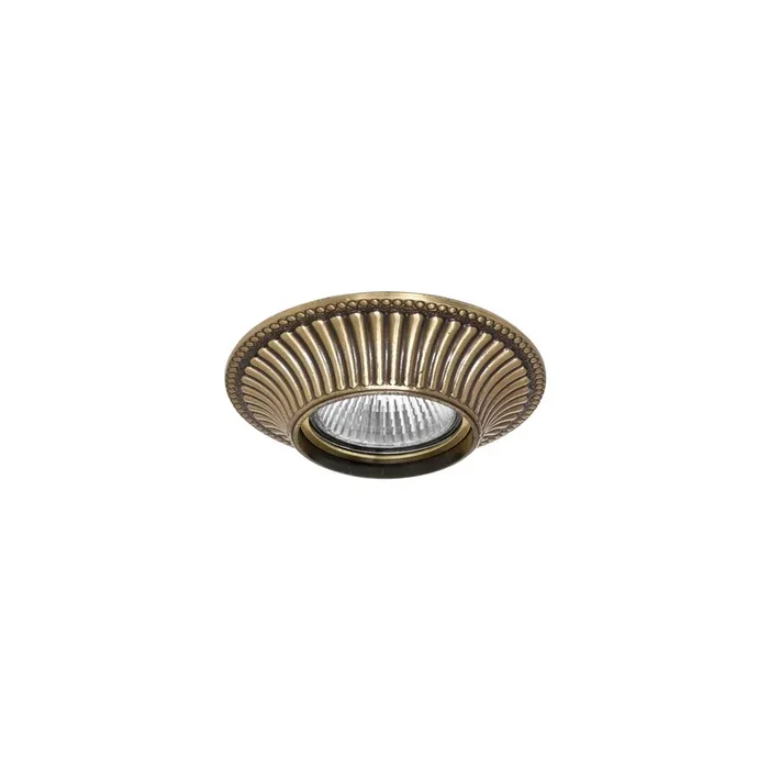 dekorative Einbauleuchte Messing Antik rund GU10 230V rustikal