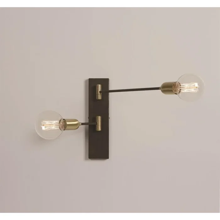 Design Wandleuchte Ago gold braun 2-flammig E27 Gibas schwenkbar