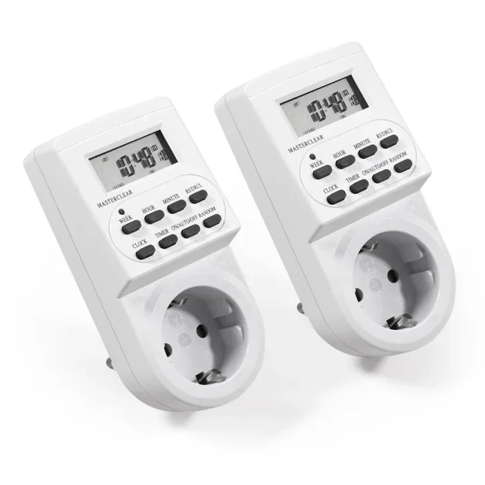 Digitale Zeitschaltuhr McPower “AZ-62“ 2er-Pack, 10 Programme, 12/24Std Zyklus