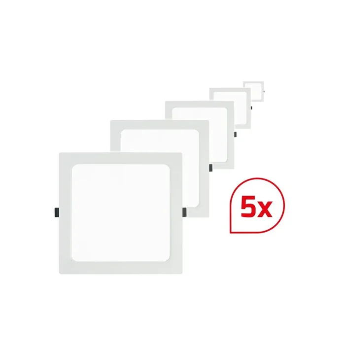 DOTLUX LED-Einbaupanel SQUAREeco IP20 16W 4000K 175x175mm Bundle 5 Stück