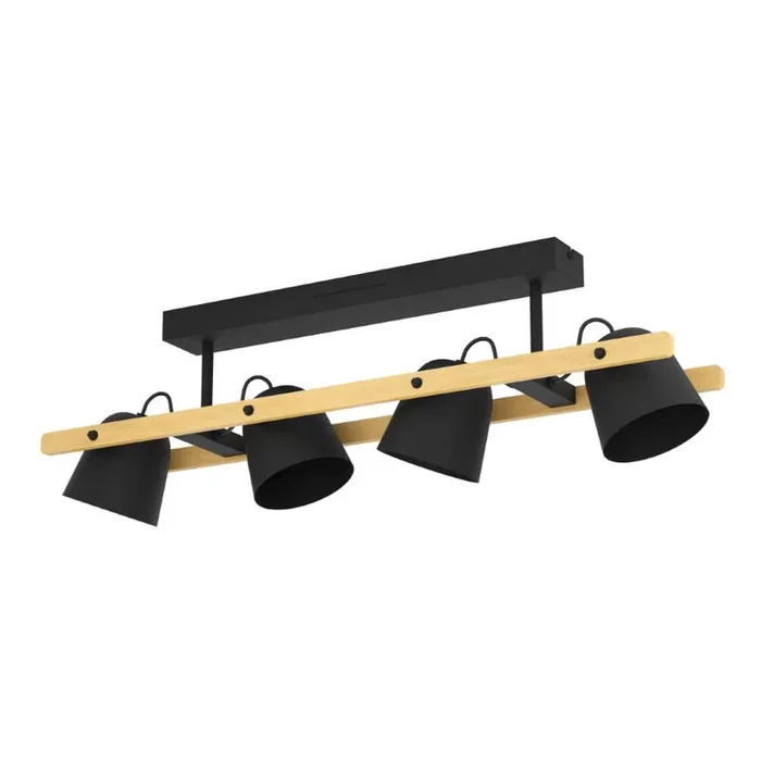 Eglo – Deckenleuchte mit 4 Leuchten Hornwood-Z Schwarz