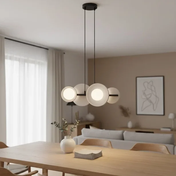 EMIBIG Designer-Hängelampe MODEL 4 BL im Loft Stil G9 4-flammig 8W Grau – ohne Leuchtmittel
