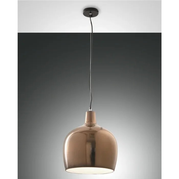 Fabas Luce Glossy, Pendelleuchte, E27, 1x40W, Metall- und Keramik, schwarz/Bronze 3610-45-179