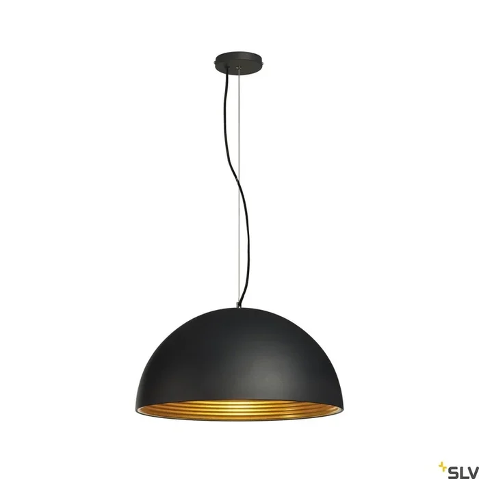 FORCHINI M 50, Pendelleuchte, A60, rund, schwarz/gold, Ø 50 cm, max. 40 W