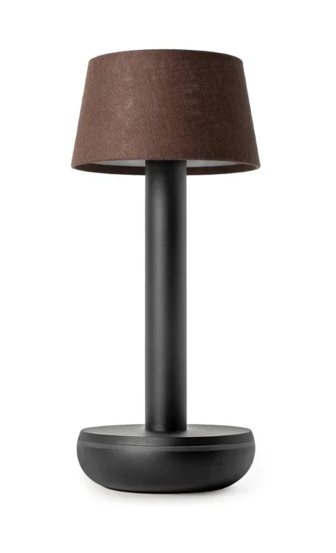 Humble – Wiederaufladbare Tischlampe Two Black Brown Leinen