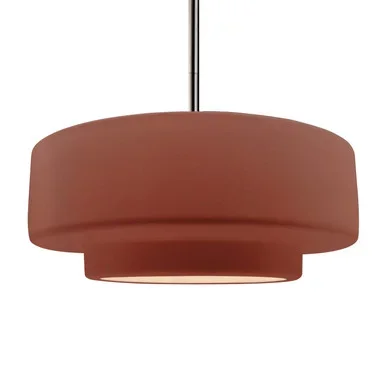 Justice Designs Radiance One Light Pendant in Canyon Clay – CER-6545-CLAY-NCKL-RIGID