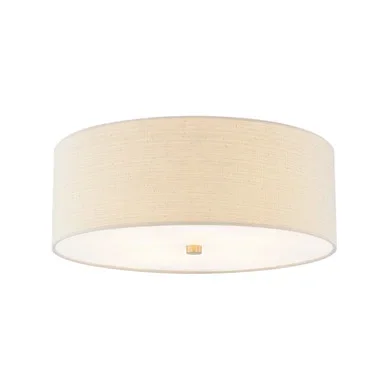 Justice Designs Textile Four Light Flush-Mount in Brushed Brass – FAB-9731-CREM-BRSS