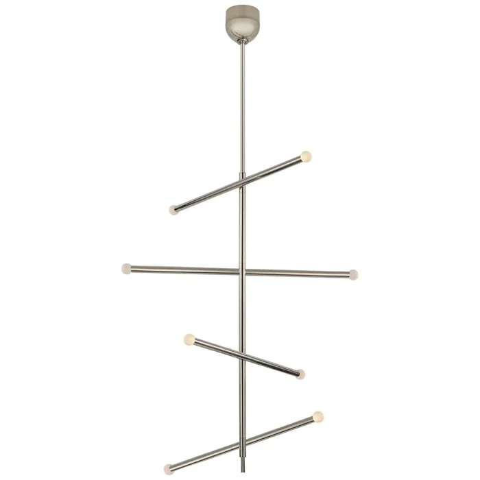 Kelly Wearstler Rousseau Large Articulating Chandelier in Polished Nickel with Etched Crystal Orb Ceiling Light W3″ – 36.25″KW 5593PN-ECG