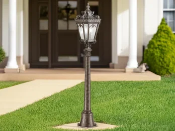 KICHLER Antike Wegeleuchte TOURNAI Aluminium Bronzefarbig, Höhe 110cm