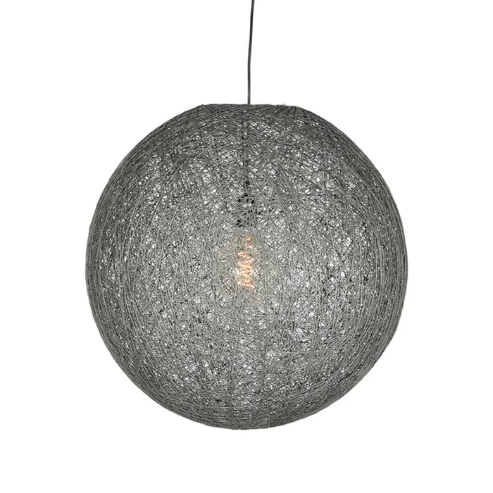 Label51 – Hängelampe Twist Ø 55 cm grauer Flachsfaden
