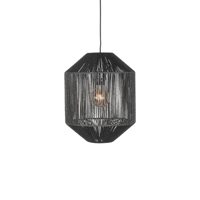 Label51 – Schwarze Jute-Hängelampe Ibiza Ø 33cm