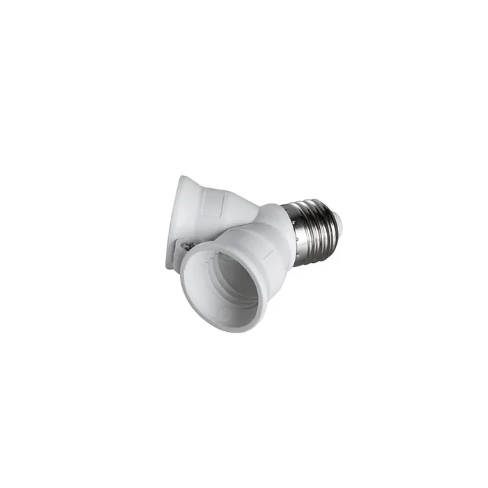 Lampensockeladapter Kunststoff DUO E27 auf 2 x E27, max. 2 x 60W