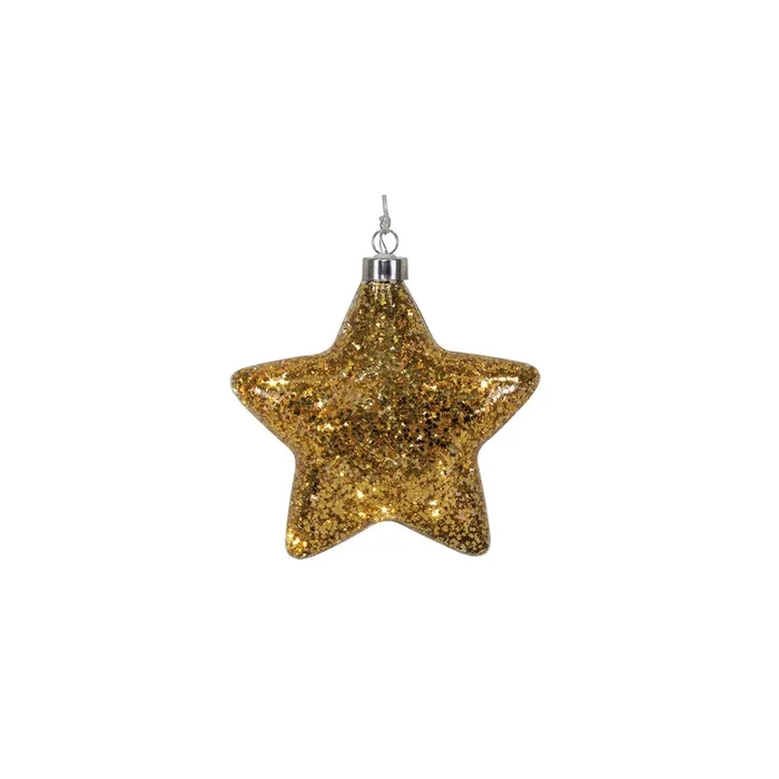 LED-Stern, warmweiße LEDs Ø15 cm Glitzergold