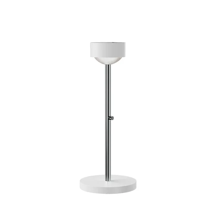 LED Tischleuchte PUK MINI EYE TABLE, � 8cm/H 37cm, 20W 2700K, CRi 95, starr, ohne Linse, wei� matt/chrom