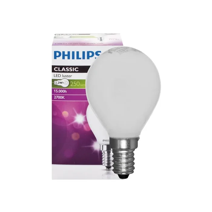 LED-Tropfenlampe E14 2,2W 250 Lumen 2700K warmweiß Phillips