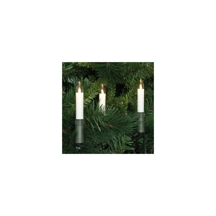 LED-Weihnachtsbaumkette,klar/elfenbein,LED/E10/8V/0,1W,mit teilbarem Stecker 30-flammig 26m