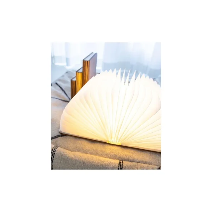 LEDR Book Lamp Holz Buchlampe Akkuleuchte beleuchtetes Buch Tischlampe M Walnuss