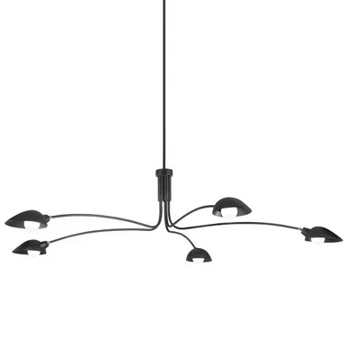 Leo Five Light Chandelier (F7815-SBK)