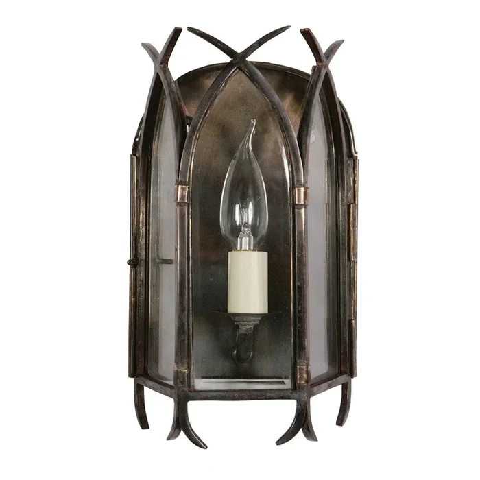 Limehouse – Antike Wandleuchte Gothic 28cm – Antikkupfer (ANT)