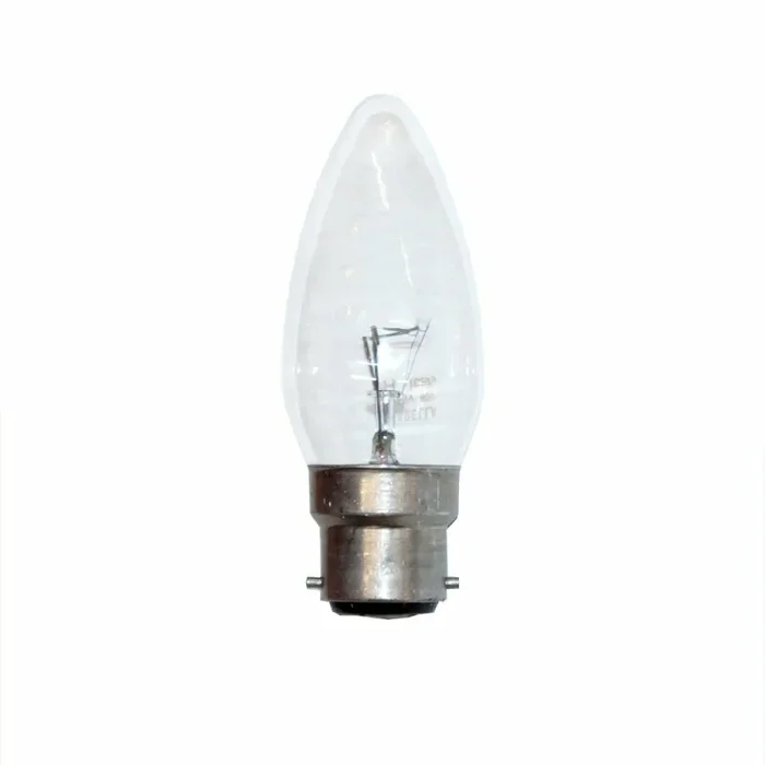 Merkur Glühbirne Kerze 60W B22d klar 125-130V Glühlampe warmweiß dimmbar Sonderspannung