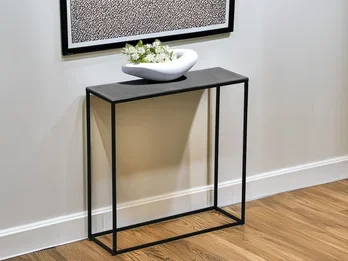 MIRRORS AND MORE Konsolentisch ANNI aus Metall in Schwarz Silber, Breite 80cm