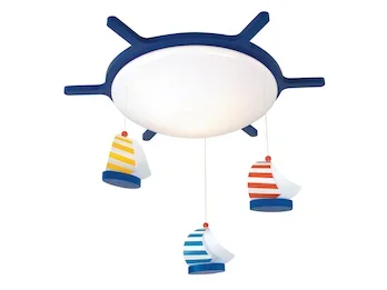 Niermann Bunte Deckenleuchte fürs Kinderzimmer, bruchsichere Deckenschale SEGELBOOTE
