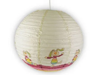 Niermann Kinder Papierlampe RABBIT Motiv Lampenschirm Ø40cm Pendelleuchte mit Aufhängung
